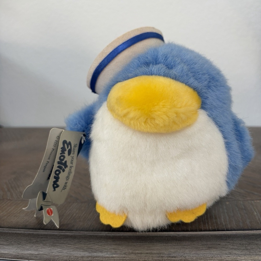 VINTAGE 1985 Emotions BLUE Prescott PENGUIN HAT 6" Plush‎ STUFFED MATTEL TAG
